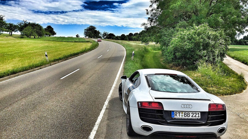 Sport car was spotted on the remote village